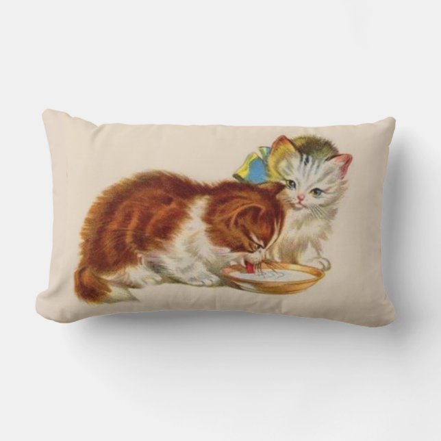 two adorable kittens print lumbar cushion (Front)