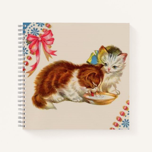 two adorable kittens print notebook (Front)