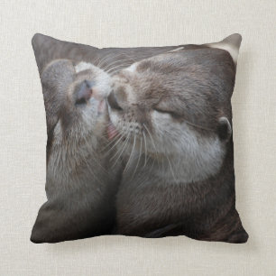 Two Adorable Otters Cushion