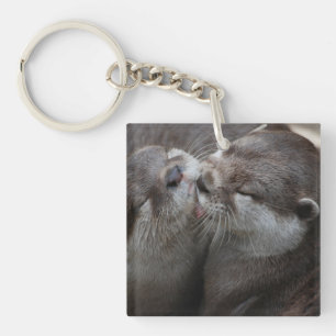 Two Adorable Otters Key Ring