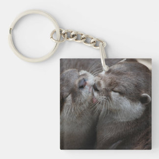 Two Adorable Otters Key Ring