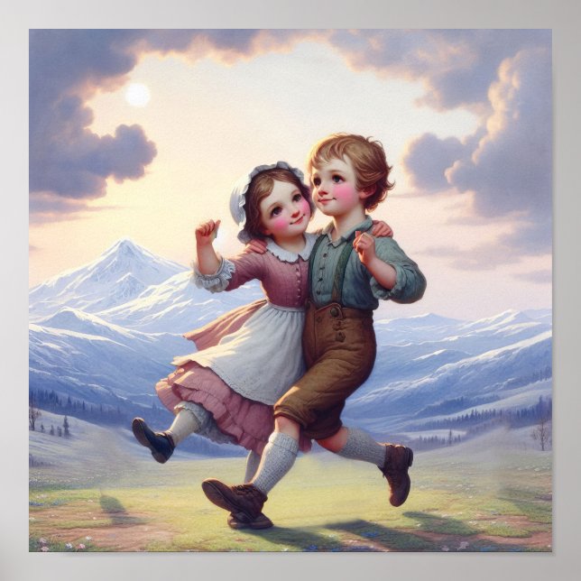Two Adorable Vintage Munchkins Dancing Poster (Front)