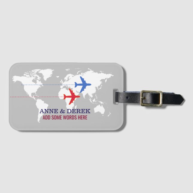 two Aeroplanes flying together Luggage Tag (Front Horizontal)