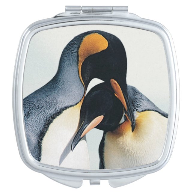 Two affectionate penguins vanity mirror (Front)