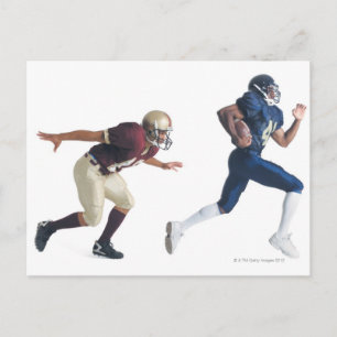 two african american american football players postcard