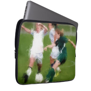 Two Against One Soccer Battle Laptop Sleeve