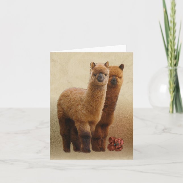Two Alpacas Note Card (Front)