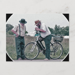 Two Amishmen Pondering Postcard