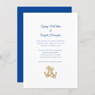 Two Anchors Nautical Private Ceremony Reception Invitation