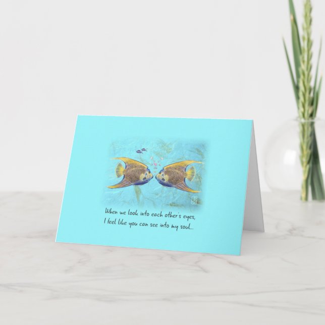 TWO Angelfish Soul Talk Greeting Card (Front)