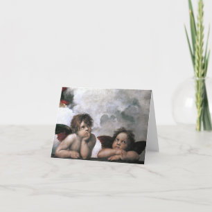 Two Angels, Raphael Vintage Fine Art Holiday Card