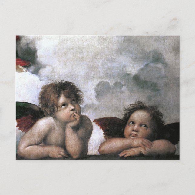 Two Angels, Raphael Vintage Fine Art Postcard (Front)