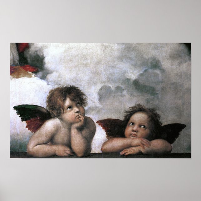 Two Angels Sistine Chapel Raphael Fine Art Poster (Front)