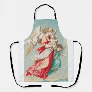 Two angels wear a small child apron