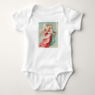 Two angels wear a small child baby bodysuit
