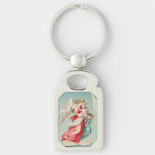 Two angels wear a small child key ring