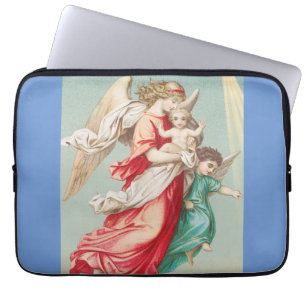 Two angels wear a small child laptop sleeve
