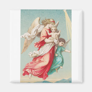 Two angels wear a small child magnet