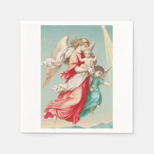 Two angels wear a small child napkin