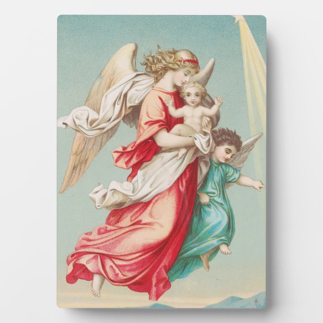 Two angels wear a small child plaque (Front)