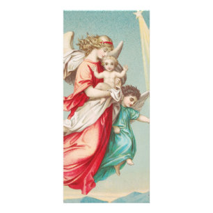 Two angels wear a small child rack card