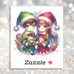 Two Anime Elves Cute Christmas