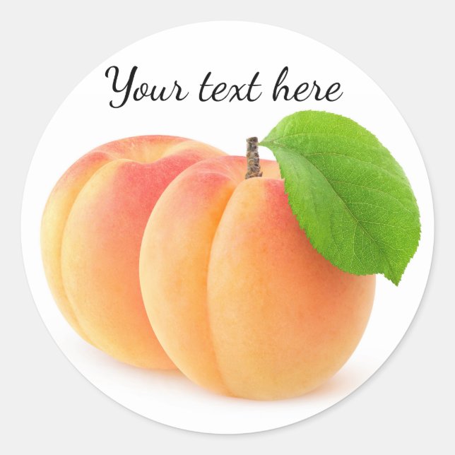 Two apricots classic round sticker (Front)