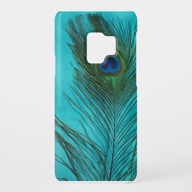 Two Aqua Peacock Feathers Case-Mate Samsung Galaxy Case (Back)