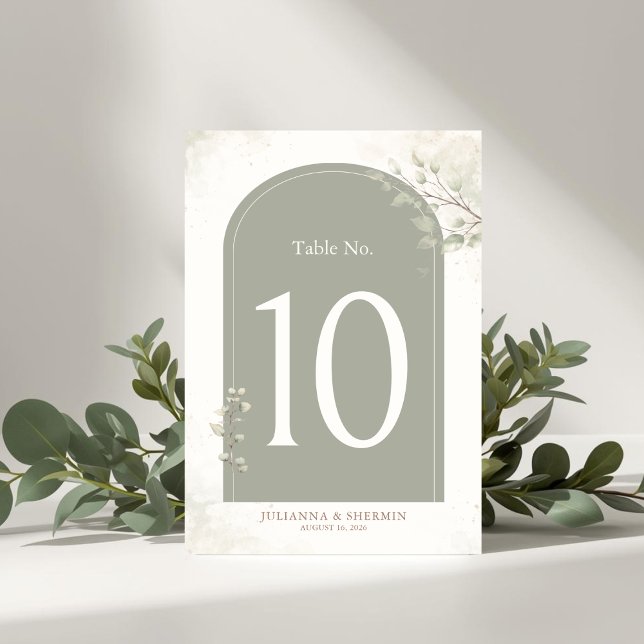 Two Are Better Than One Christian Wedding  Table Number (Sage Green Wedding Table Numbers)