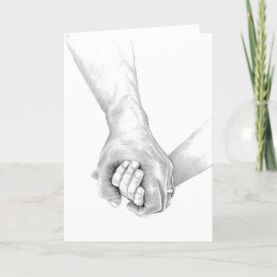 Two arms clasped together in comforting support card