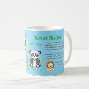 Two at The Zoo Kids Birthday Instagram Barcode  Coffee Mug
