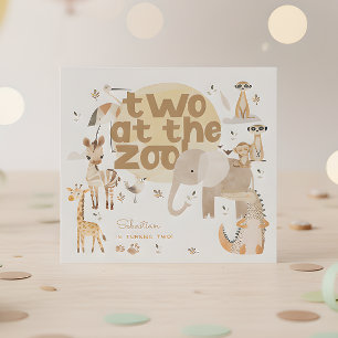 Two at the zoo safari animals kids birthday  napkin