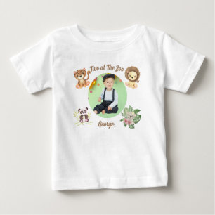 Two at the Zoo  Safari Jungle Animals Birthday  Baby T-Shirt