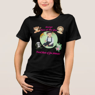 Two at the Zoo Safari Jungle Animals Birthday Mum Tri-Blend Shirt