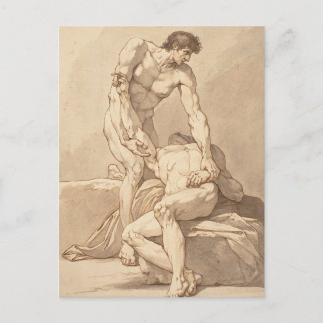 Two Athletes Postcard (Front)