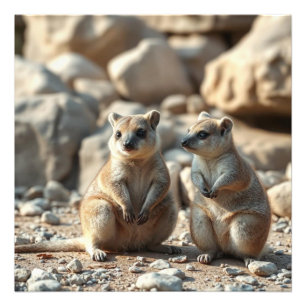 Two Aussie Rottnest IsLand Quokkas, Photo Print