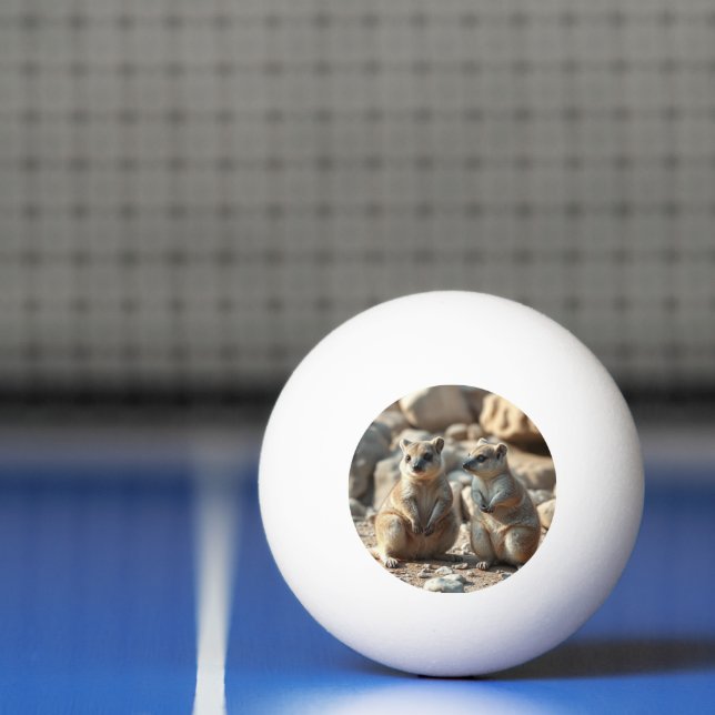 Two Aussie Rottnest IsLand Quokkas,  Ping Pong Ball (Net)