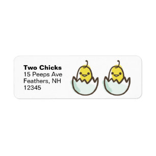 Two Baby Chicks Return Address Label