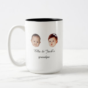 Two baby face mug Personalized photo gift