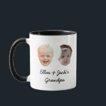 Two Baby Face Personalised Photo Gift Grandpa Xmas Mug<br><div class="desc">Two Baby Face Personalised Photo Gift Grandpa Xmas Mug</div>