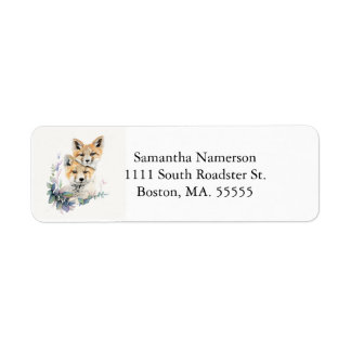 Two Baby Foxes Return Address Label