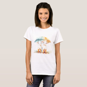 Two Baby Goats on a Rainy Day T-Shirt