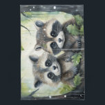 Two Baby Raccoons in the Rain Tea Towel<br><div class="desc">Two Baby Raccoons in the Rain</div>