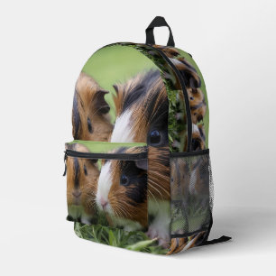 Two Baby Tortoiseshell Guinea Pigs, Printed Backpack