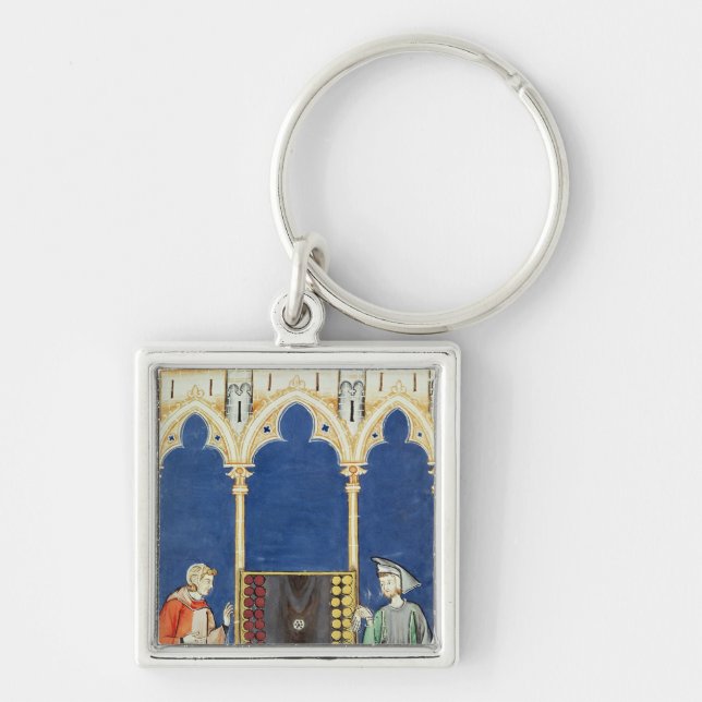 Two Backgammon Players Key Ring (Front)