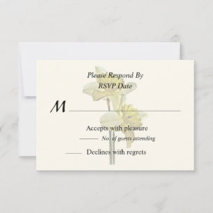 Two Backlit Daffodils RSVP Card
