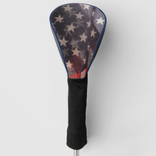 Two backlit USA flags Golf Head Cover