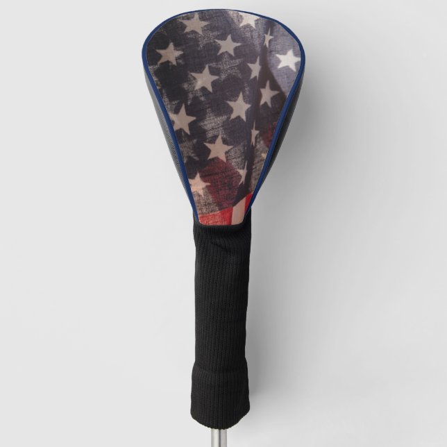 Two backlit USA flags Golf Head Cover (Front)