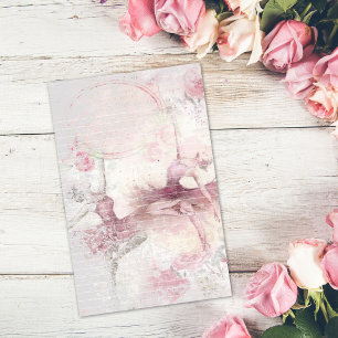 Two Ballerina Dancers Floral Lined Stationery