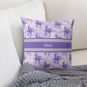 Two Ballerinas Lavender Personalised Cushion